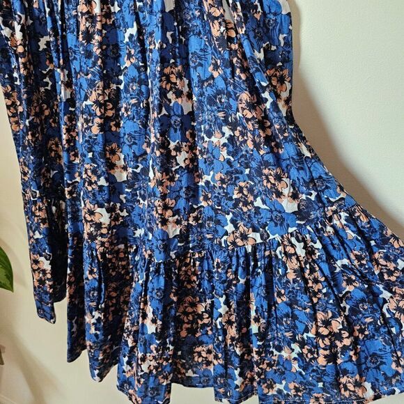 NWOT FREE PEOPLE BOHO PATTERN PLAY LINEN BLEND SHORT DRESS SZ MEDIUM - Picture 6 of 16